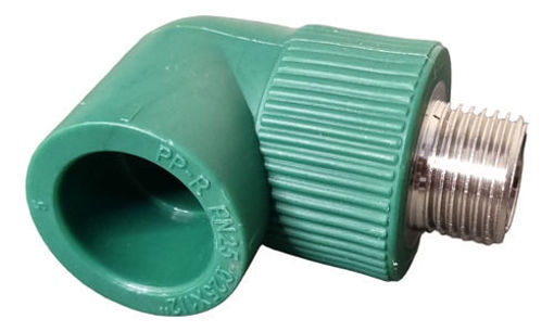 Imagen de Codo 90° PPR 20mm con Inserto Latón Macho 1/2" Ifan