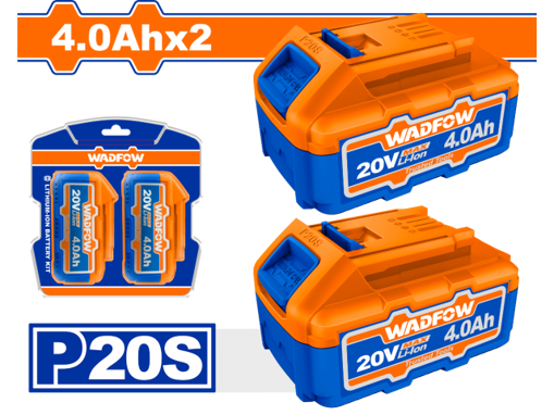 Imagen de Kit 2 Baterías WADFOW 20V 4.0Ah Ion-Litio