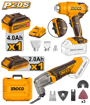 Imagen de Kit INGCO P20S 20V Pistola de Calor + Herramienta Multifunción c/Batería y Cargador