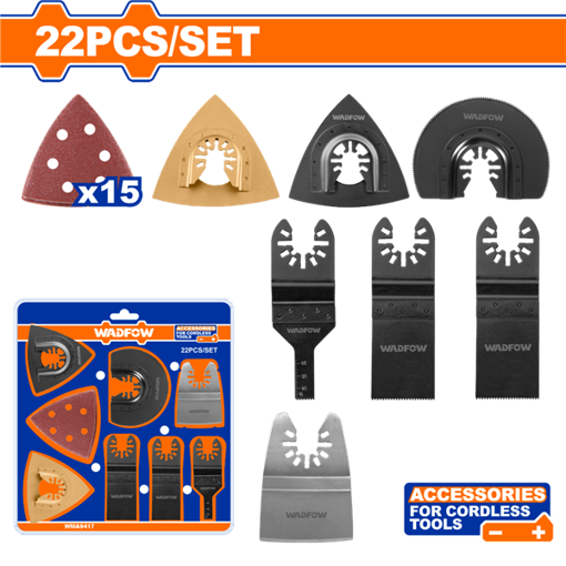 Imagen de Set 22 Accesorios para Sierra Multifunción Oscilante WADFOW