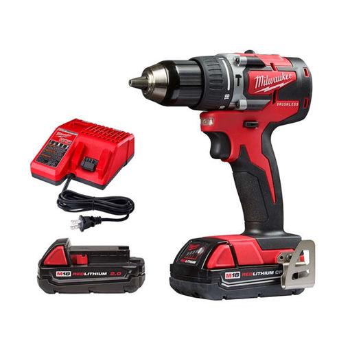 Imagen de Taladro con Percutor Milwaukee 2802-259CT M18 18V 1/2" Brushless — 2 Baterías y Cargador