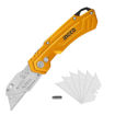 Imagen de TRINCHETA CUCHILLO PLEGABLE 19X61MM C 6 REPUESTOS SK4 INGCO HUK6288