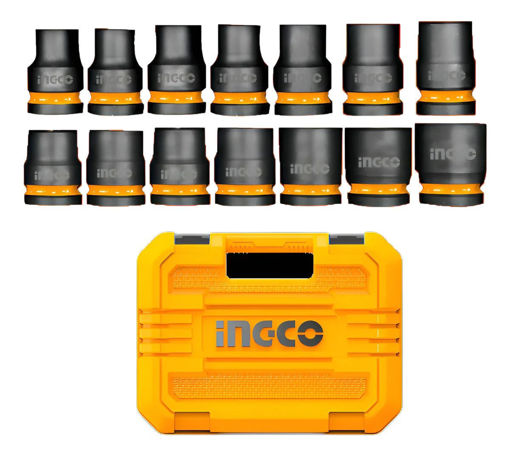 Imagen de JUEGO DE DADOS 14PCS 1/2" EN VALIJA HKISSD12141 INGCO