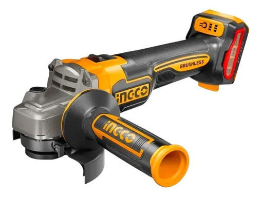 Imagen de AMOLADORA ANGULAR 115MM A BATERIA P20S 20V BRUSHLESS + 5 DISCOS + BAT 4.0AH + CARGADOR INGCO CAGLI261521