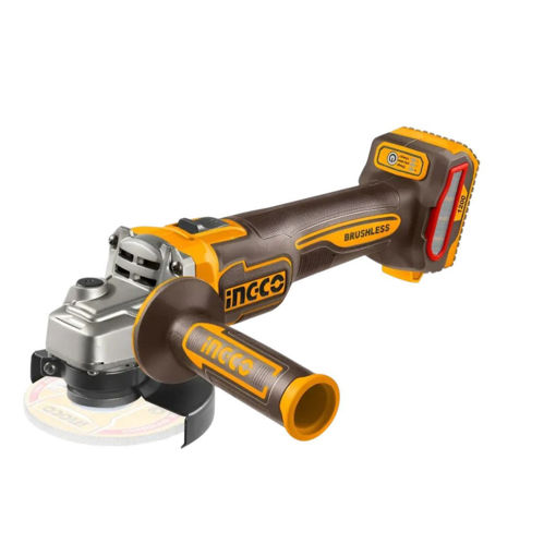 Imagen de Amoladora Angular a Batería 4½" 20 V 1200 W Brushless P20S + 2×5Ah + Cargador + Valija Ingco
