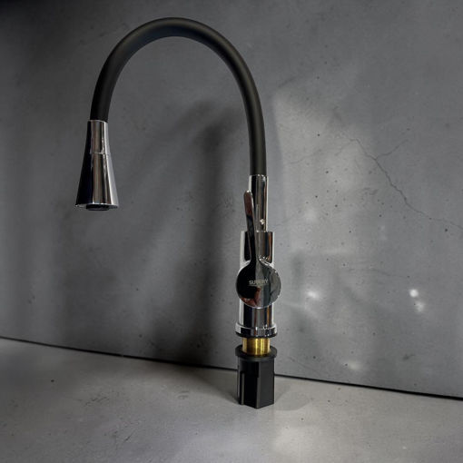 Imagen de Monocomando para Mesada de Cocina con Pico Flexible Subery 9710D-B Negro