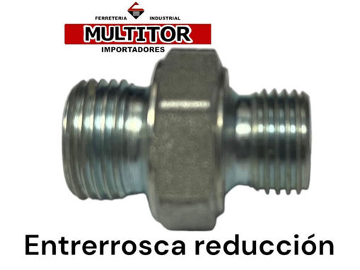 Imagen de Entrerrosca Hidráulica Reductora 1/2" BSP × 3/4" BSP Macho Doble Acero