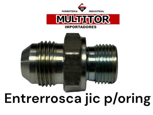 Imagen de Entrerrosca Hidráulica Reductora JIC 3/4" × O-Ring 7/8" Macho Acero