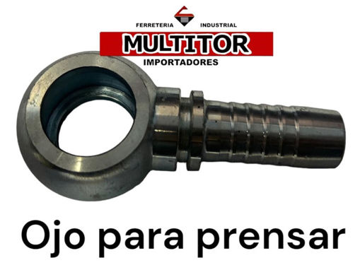 Imagen de Terminal Hidráulico Tipo Ojo p/Prensar BSP G1/2" × Manguera –6 (3/8")