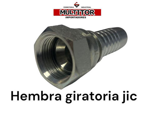 Imagen de Puntero Hidráulico Hembra Giratoria JIC NF 1 1/16 × Espiga 3/4"