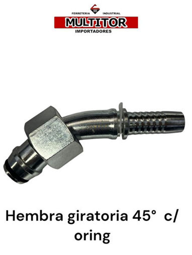 Imagen de Puntero Hidráulico Hembra Giratoria 45° Tubo OD 15mm / M22 × Espiga 1/2"