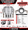 Imagen de Acople Camlock Tipo B Hembra Rosca Macho 4" Aluminio Utigo