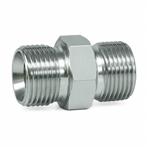 Entrerrosca Hidraulica Macho Doble 1/4" BSP x 1/4" BSP Acero Fosfatado
