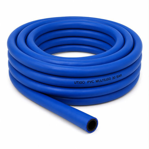 Imagen de manguera de aire de PVC multiusos 1/4" 6MM 20BAR azul (UTIGO)