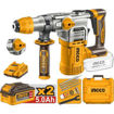 Imagen de Rotomartillo Inalámbrico SDS-Plus INGCO P20S 20V 28mm 4.5J c/2 Bat 5Ah y Valija